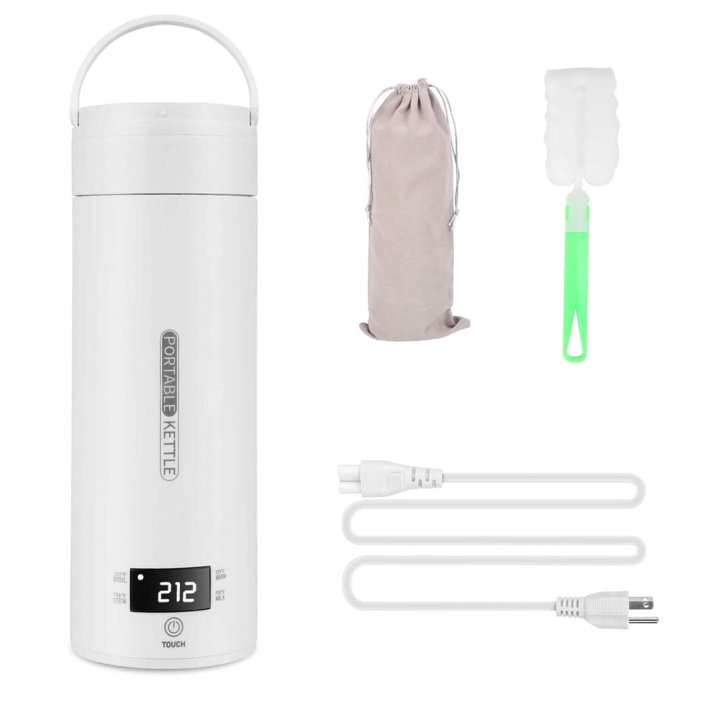Bouilloire de voyage électrique en acier inoxydable de 17 oz avec 4 modes de température préprogrammés