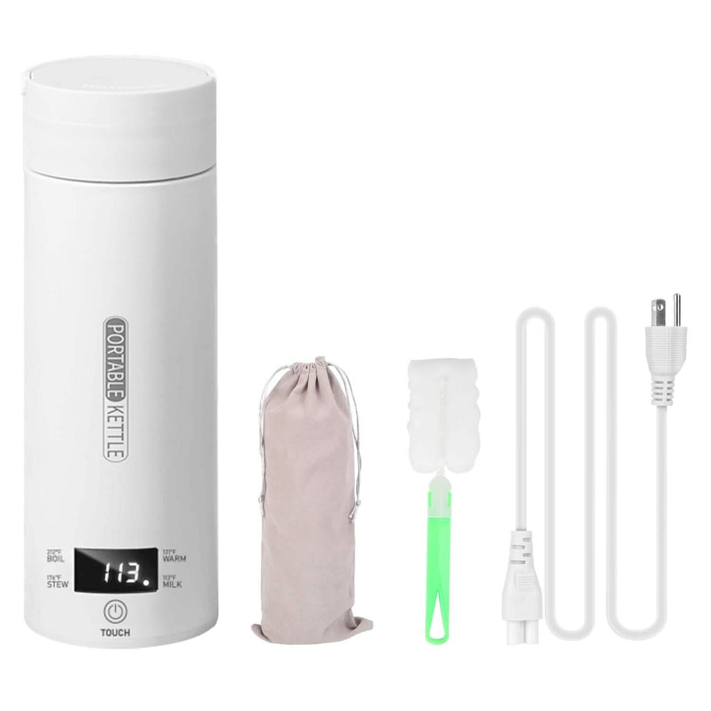 Bouilloire de voyage électrique en acier inoxydable de 17 oz avec 4 modes de température préprogrammés
