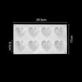 1/8 Moule en silicone en forme de cœur de diamant 3D pour chocolat, biscuits, muffins, outil de cuisson, éponge, mousse, décoration de gâteaux, moule en silicone en forme de cœur de diamant pour mousse, gâteau, dessert, chocolat, plateau blanc rouge