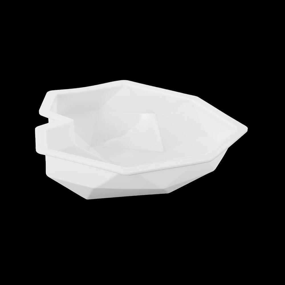 1/8 Moule en silicone en forme de cœur de diamant 3D pour chocolat, biscuits, muffins, outil de cuisson, éponge, mousse, décoration de gâteaux, moule en silicone en forme de cœur de diamant pour mousse, gâteau, dessert, chocolat, plateau blanc rouge