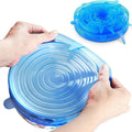 Paquet de 18 : couvercle extensible en silicone bleu