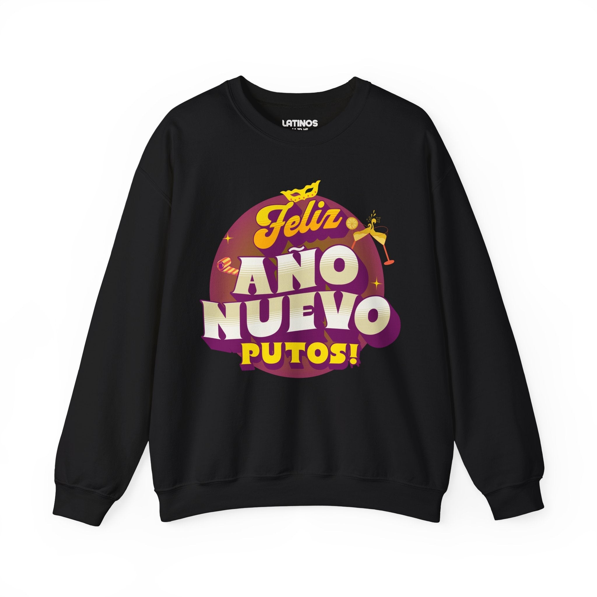 Joyeux Nouvel An Putos ! 2027 Latino Joyeux Nouvel An Pull ras du cou | Drôle Réveillon du Nouvel An | 3 Couleurs