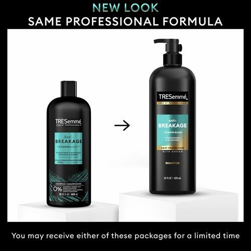 Shampooing Fortifiant & Nourrissant Anti-Casse Tresemmé Pour Cheveux Abîmés Formulé Avec la Technologie Pro Style 828 ml