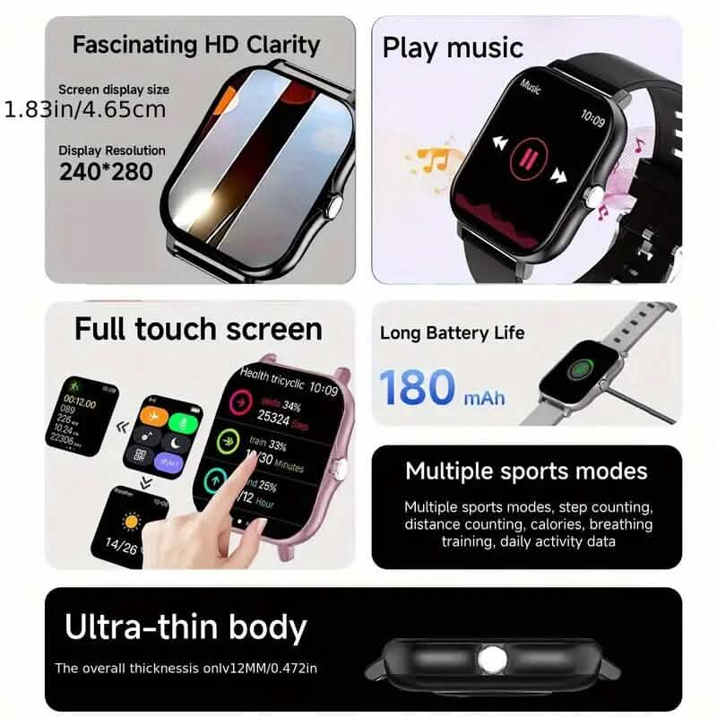Montre connectée à écran tactile intégral