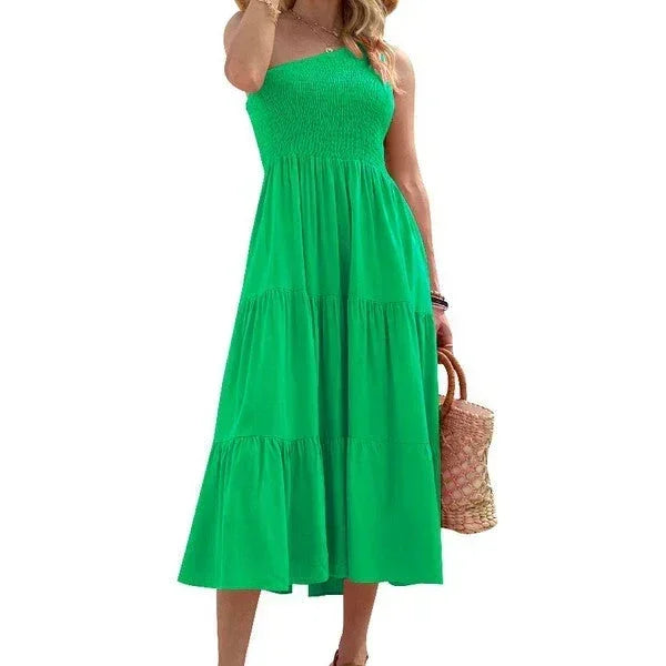 Robe Unie à Une Épaule