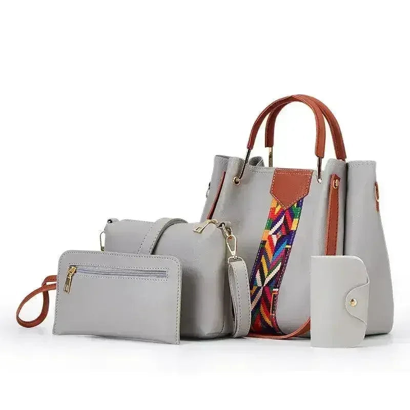 Sac à main quatre pièces en PU tendance pour femmes