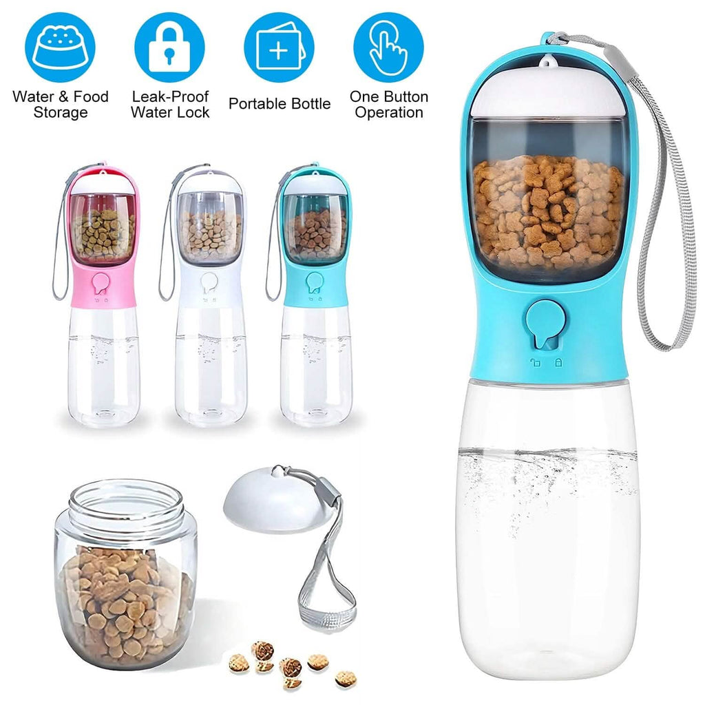 Distributeur d'eau portable pour chien de 525 ml avec gamelle amovible