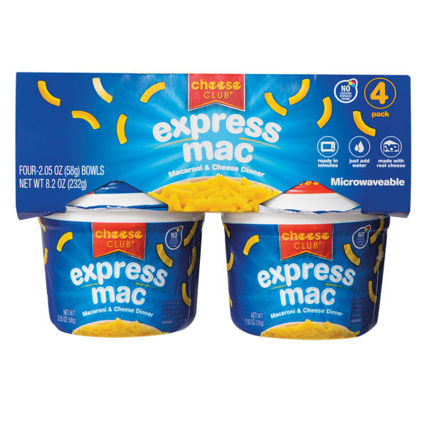 Gobelets de Macaroni au Fromage Express Cheese Club, paquet de 4