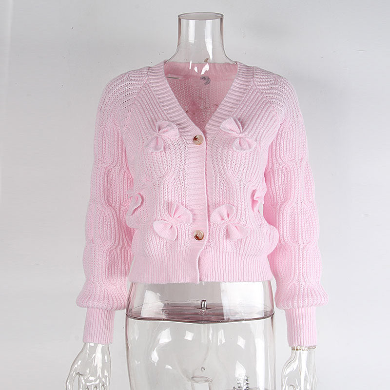 Cardigan court à nœud pour femme