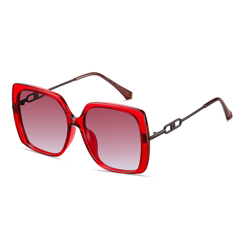 Lunettes de soleil polarisées à grande monture métallique – Lunettes de conduite surdimensionnées