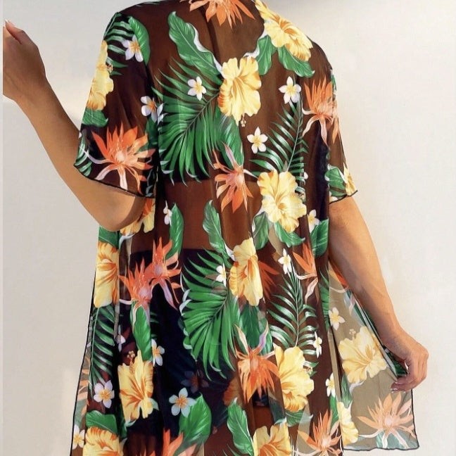 Ensemble de plage fleuri pour femme – Tenue d'été deux pièces