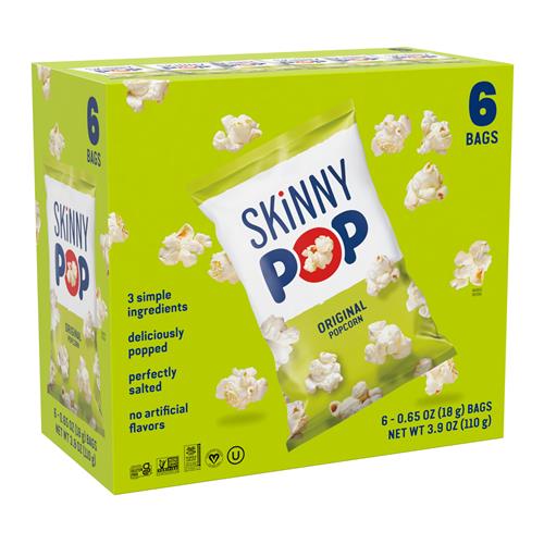Popcorn Skinnypop, Original, Sans Gluten, Sans OGM, Snacks Sains, Sachets Individuels de 18,4 g (Lot de 6)