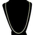 Chaîne torsadée en or massif 18 carats de 3 mm pour hommes et femmes