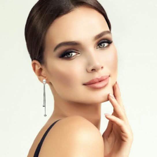 Boucles d'oreilles pendantes longues perles et billes or 18 carats