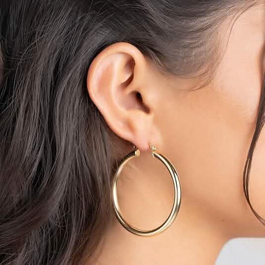 Boucles d'oreilles créoles massives de 50 mm en argent S925 pour femme