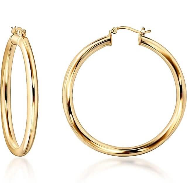 Boucles d'oreilles créoles massives de 50 mm en argent S925 pour femme