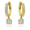 Boucles d'oreilles créoles avec cristaux pendents en or 18 carats