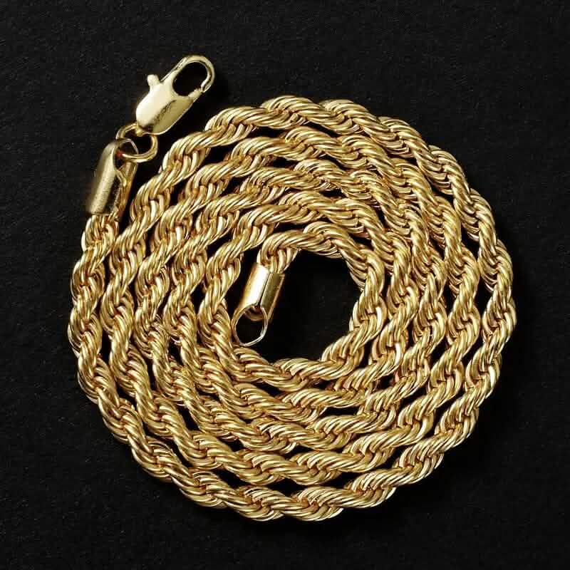 Parure Collier + Bracelet Torsadée Classique Européenne en Or 18 carats