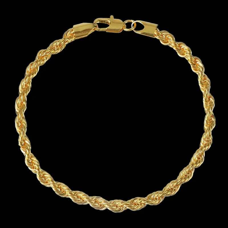 Parure Collier + Bracelet Torsadée Classique Européenne en Or 18 carats