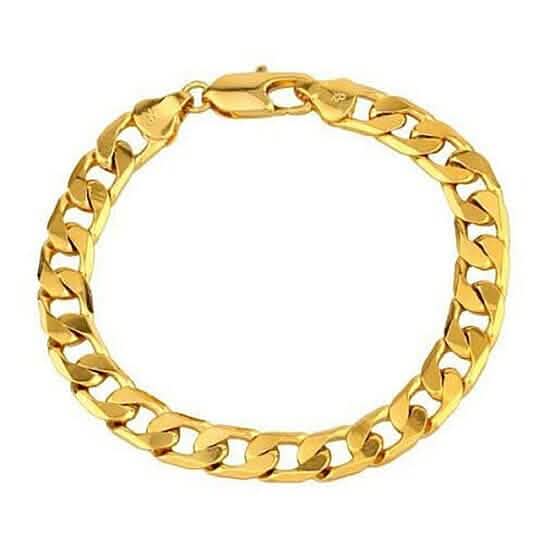 Bracelet à maillons cubains plaqué or 18 carats