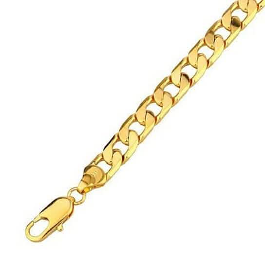 Bracelet à maillons cubains plaqué or 18 carats