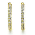 Créoles Huggie en or 18 carats avec finition polie et cristal, ton doré