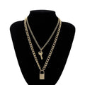 Collier clé-cadenas en or 18 carats