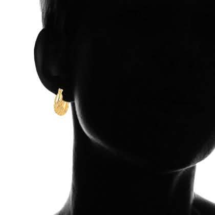 Boucles d'oreilles créoles sculptées plaquées or 18 carats