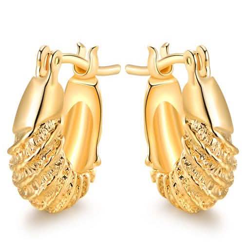 Boucles d'oreilles créoles sculptées plaquées or 18 carats
