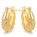 Boucles d'oreilles créoles sculptées plaquées or 18 carats