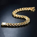 Bracelet chaîne cubaine plaqué or 18 carats