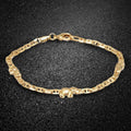 Chevillère Maillon Marine avec Breloque Éléphant Plaqué Or 18K