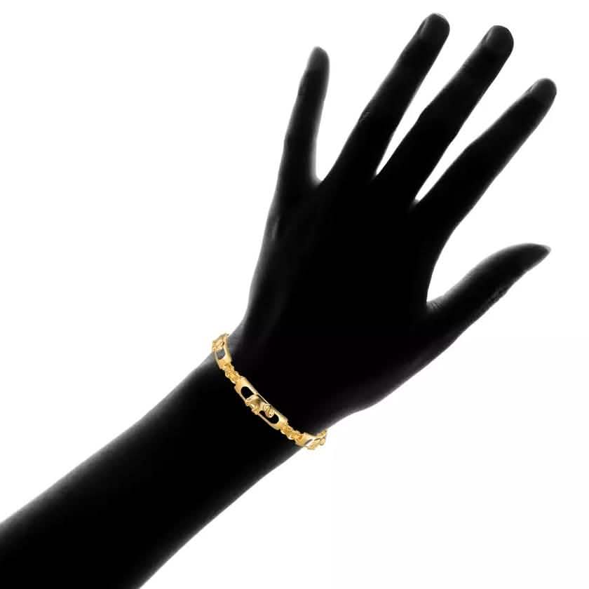 Bracelet plaqué or 18 carats « Parade d'éléphants porte-bonheur »