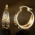 Boucles d'oreilles créoles filigranes marocaines plaquées or 18 carats
