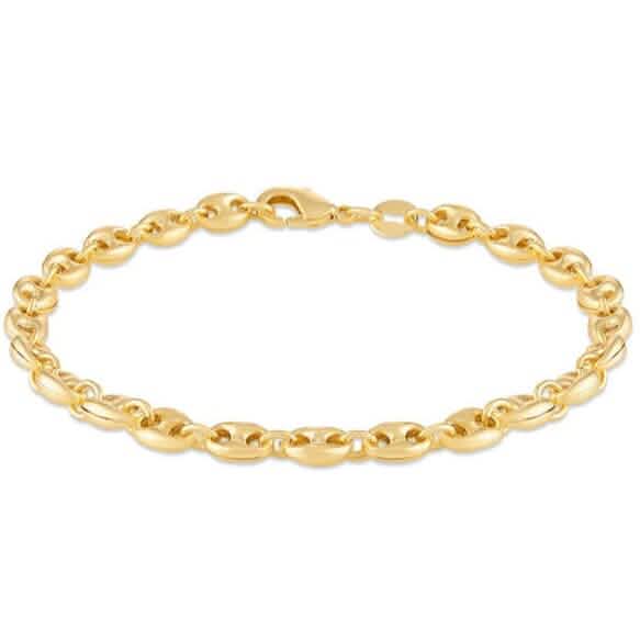 Bracelet maille marine gonflée en or 18 carats de 8 po