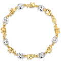 Bracelet éléphant bicolore en or 18 carats