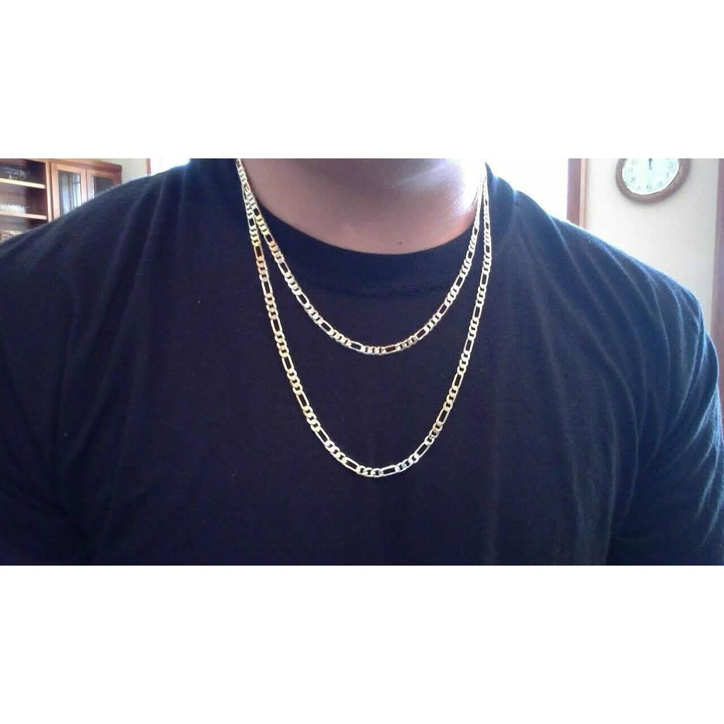 Collier chaîne Figaro en or massif 18 carats de 2,0 mm