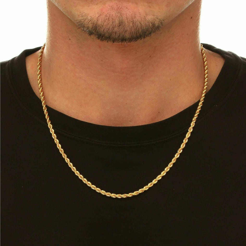 Collier chaîne torsadée en or massif 18 carats
