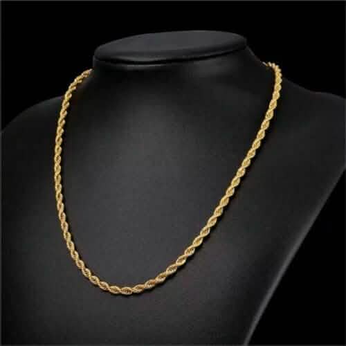 Collier chaîne torsadée en or massif 18 carats