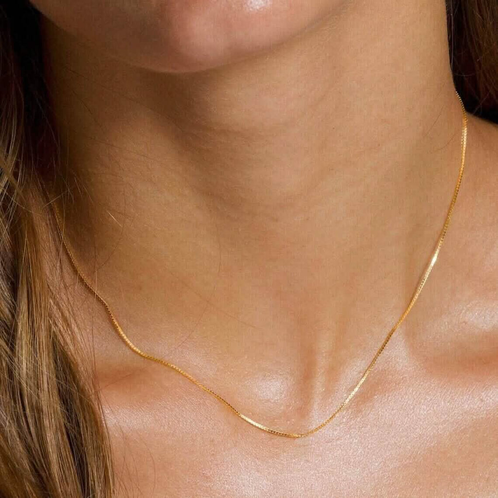 Chaîne en or jaune massif 18 carats Collier en or véritable
