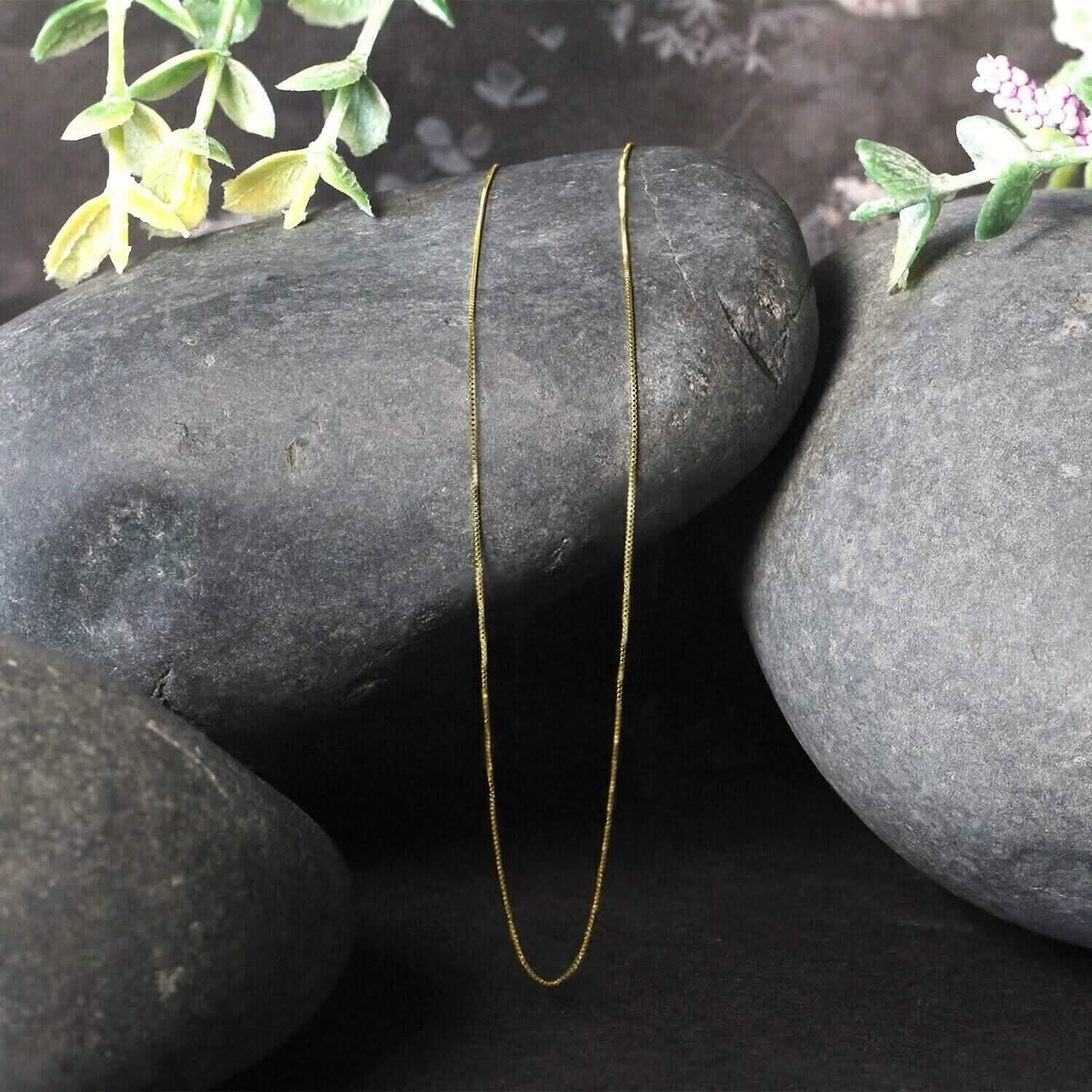 Chaîne en or jaune massif 18 carats Collier en or véritable