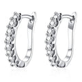 Boucles d'oreilles petites en or blanc 18 carats et cristal Swarovski Element