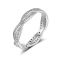 Bande d'éternité tressée en or blanc 18 carats