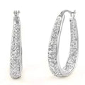 Créoles intérieures/extérieures en or blanc 18 carats avec cristaux de Swarovski