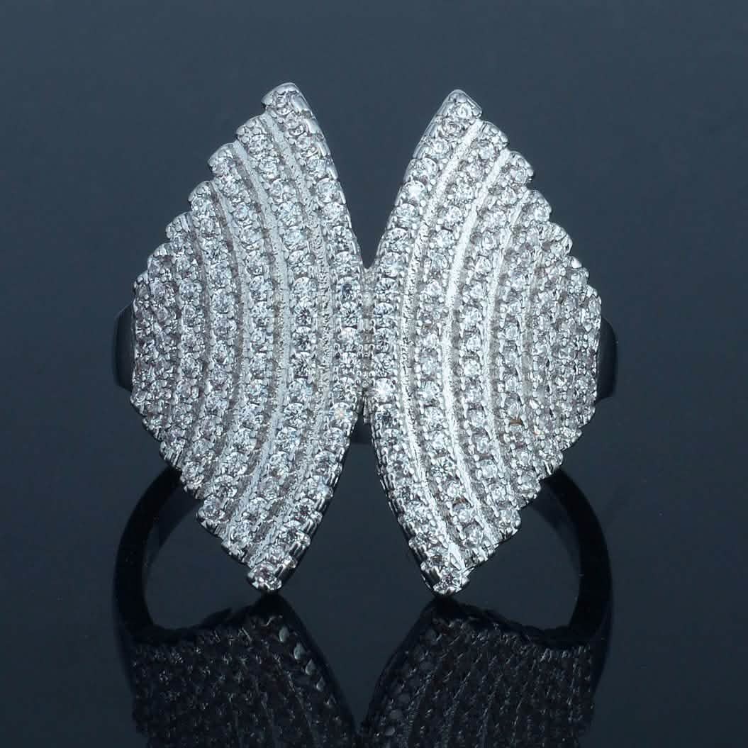 Bague Aile d'Ange Plaqué Or Blanc 18 carats
