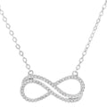 Collier double infini plaqué or blanc 18 carats