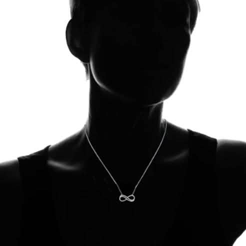 Collier double infini plaqué or blanc 18 carats