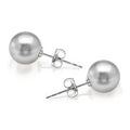 Boucles d'oreilles clous en perles plaquées or blanc 18 carats