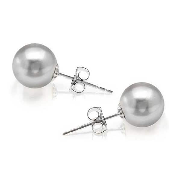 Boucles d'oreilles clous en perles plaquées or blanc 18 carats