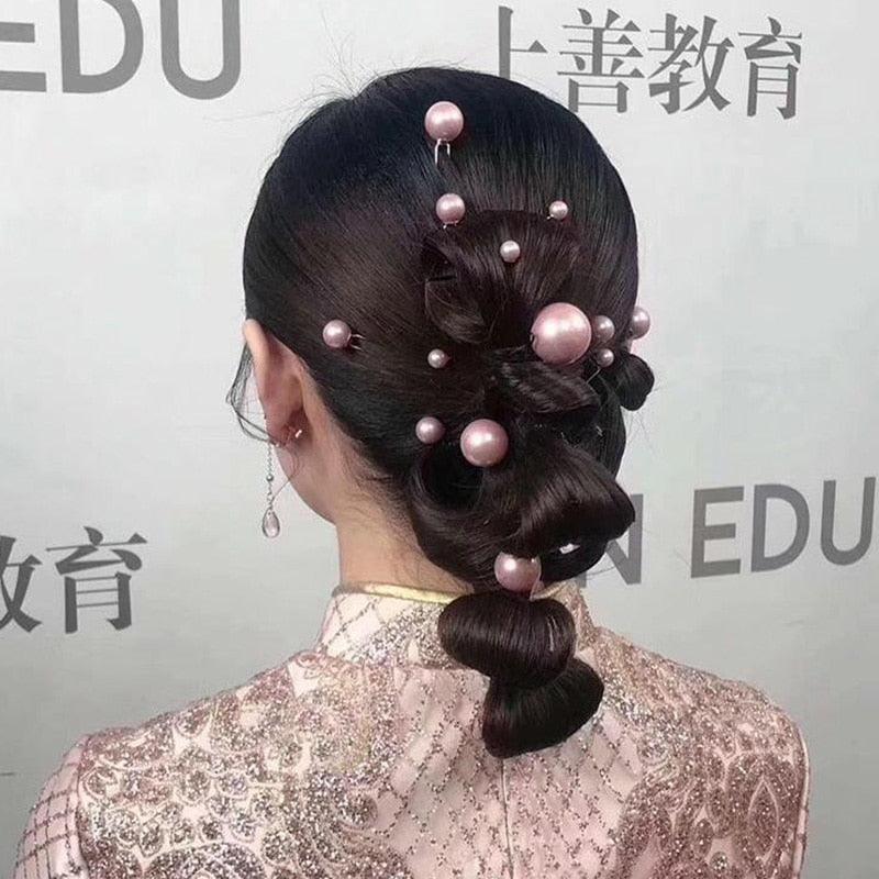 Lot de 18 grandes et petites perles à chignon, pinces à cheveux en forme de U, épingles à cheveux douces, accessoires de coiffure de mariage pour mariées et demoiselles d'honneur